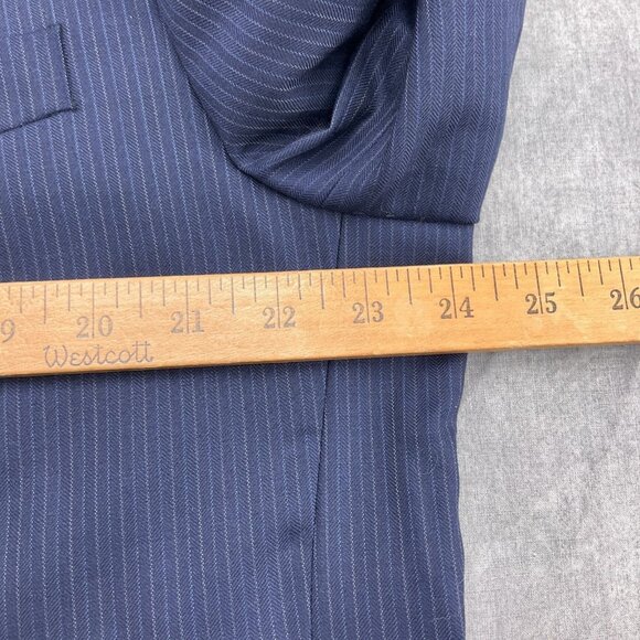 Jos A Bank 1905 Blazer Men 48R Blue Pinstripe Slim Fit Nylon‎ Wool Jacket - Picture 5 of 14